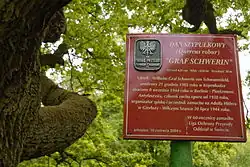 Polnische Gedenktafel für den Widerstandskämpfer Graf Schwerin