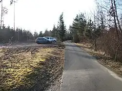 Parkplatz am ehemaligen Standort des Haltepunkts Burgk (2022)