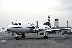 Eine Convair 580 der Partnair im Jahr 1987