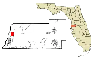 Lage von Bayonet Point im Pasco County (links) und in Florida (rechts)