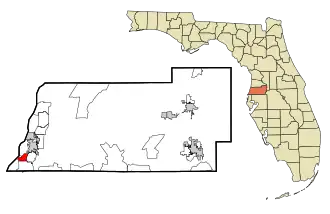 Lage von Beacon Square im Pasco County (links) und in Florida (rechts)
