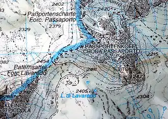 Karte des Passportenkopfs und seiner Umgebung