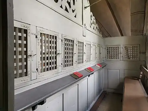 Inneres der Patronatsloge von St. Johannis in Sterley