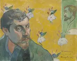 Paul Gauguin: Selbstporträt „Les Miserables“, 1888, Van Gogh Museum Amsterdam – korrespondierendes Selbstporträt und Freundschaftsbild mit Porträt von Émile Bernard für Vincent van Gogh