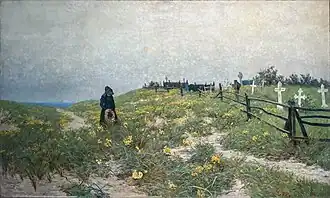 Schifferfriedhof in den Dünen von Ahrenshoop von Paul Müller-Kaempff, 1893