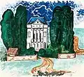 Paul Nicolaus: Schloss Monaise in Trier, 1931, Gouache, 21 × 29,5 cm, Privatbesitz.
