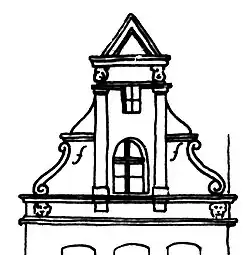 Giebelzeichnung des Hauses „Zur Stadt Rom“ von Paul Sültenfuß