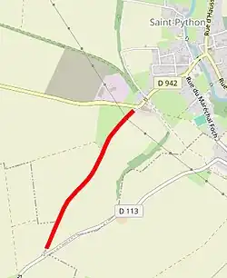 Streckenabschnitt Pavé de Saint-Python