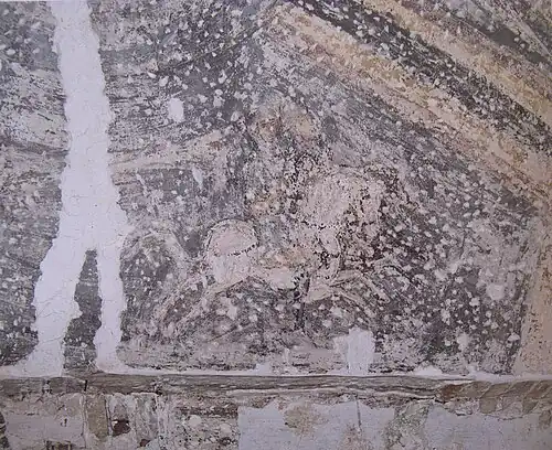 Fragment eines Freskos mit der Darstellung der Reiter der Apokalypse, zweite Hälfte des 11. Jahrhunderts.