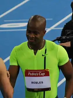 Der verletzt angetretene Weltrekordinhaber Dayron Robles kam hier nicht ins Ziel und schied&nbsp;aus