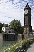 Pegeluhr auf der Parkinsel in Ludwigshafen am Rhein