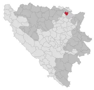 Lage der Gemeinde Pelagićevo in Bosnien und Herzegowina (anklickbare Karte)