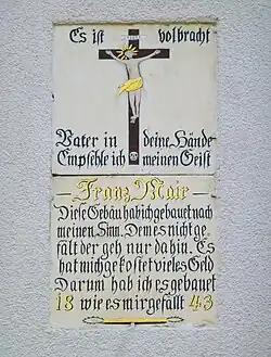 Haustafel in Pellheim