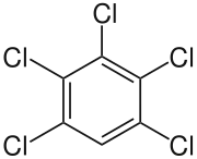Struktur von Pentachlorbenzol