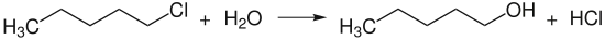 Herstellung von 1-Pentanol durch Hydrolyse von 1-Chlorpentan