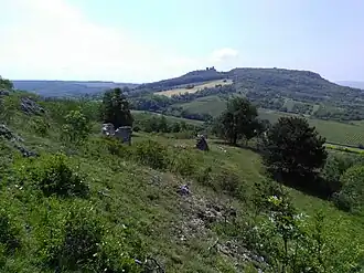 Blick von der Antoniuskapelle zum Růžový vrch und Stolová hora