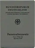 Bundesdeutscher Personalausweis, Ausgabezeitraum: Ende 1960er-Jahre bis 31.&nbsp;März 1987