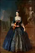 Anna Karolina Orzelska mit kuppelförmigem Reifrock (1730)