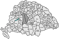 Lage des Komitats Pest-Pilis-Solt-Kiskun