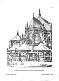 Peterskirche Leipzig, Chorpartie, Zinkographie, 1889