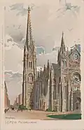 Peterskirche Leipzig, Künstlerpostkarte von Michael Zeno Diemer, um 1905