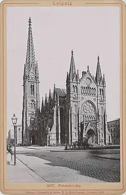 Peterskirche Leipzig, Kabinettfoto, Römmler & Jonas, 1896