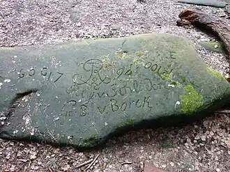 Inschriftenstein der hier gelagerten preußischen Truppen (1794)