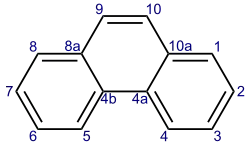 Lokanten von Phenanthren gemäß IUPAC