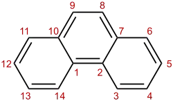 Lokanten von Tricyclo[8.4.0.02,7]tetradeca-1,3,5,7,9,11,13-heptaen gemäß der Von-Baeyer-Nomenklatur