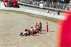 Der verunfallte Lotus 109 von Philippe Adams