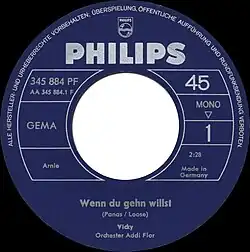 Label der vorab veröffentlichten Single Wenn du gehn willst, 1966