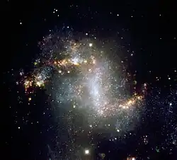 Aufnahme des Zentralbereichs der Galaxie NGC 1313 mit dem Very Large Telescope unter Verwendung von Linienfiltern