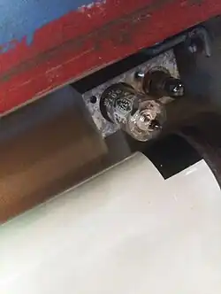 Photozelle, schwarzer Streifen und Glühbirne für Positionsregistrierung im ZZA