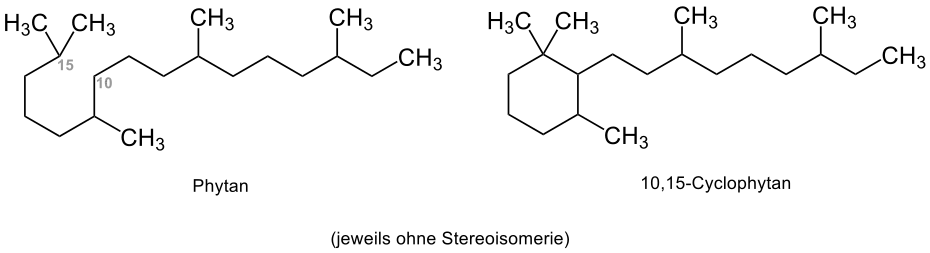 10,15-Cyclophytan ausgehen von der Struktur von Phytan