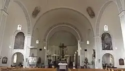 Piesbach, St. Johannes der Täufer, Innenansicht mit Querschiff