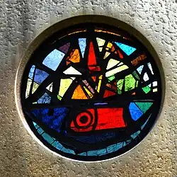 Pieter van de Cuylen-Köhli (1909–1990) Kunstmaler, Zeichner, Plastiker, Religiöse Kunst, Glasbild-Skuplur, Grab auf dem Friedhof Hörnli, Riehen, Basel-Stadt