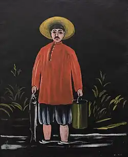 Fischer mit rotem Hemd