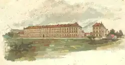 Landwehr-Kaserne in Pisek (Gebäude noch existent steht 2015 leer) Koordinate: 49°&nbsp;18′&nbsp;42″&nbsp;N, 14°&nbsp;8′&nbsp;16″&nbsp;O49.31166666666714.137777777778