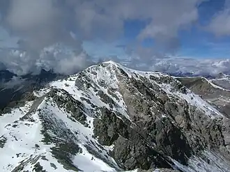 Piz Cristanas von Osten, vom Piz Rims