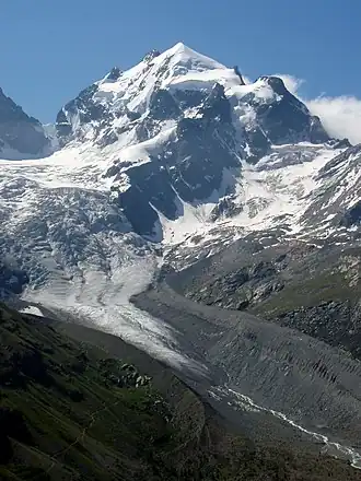 Piz Roseg und Tschiervagletscher von Nordwesten