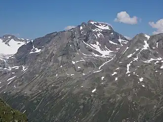 Piz Fliana von Südwesten, vom Sassautagrat.
