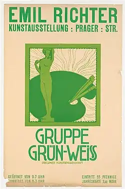 Plakat zur Ausstellung der Gruppe Grün-Weiß, 1910