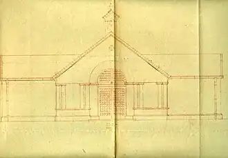 Bauzeichnung des Ist-Bestands der ehemaligen Friedhofskapelle (um 1947)