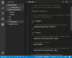 Bildschirmfoto der PlatformIO IDE