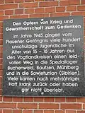 Gedenktafel für Jugendliche, die in sowjetische Speziallager deportiert wurden