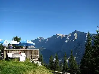 Die Nordabbrüche der westlichen Gleirsch-Halltal-Kette mit dem Hohen Gleirsch (rechts) von der Pleisenhütte