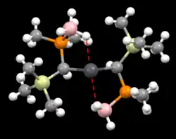 Frontansicht von {(Me3Si)[Me2P(BH3)]CH}2Pb