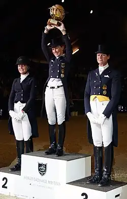 Siegerpodium beim CDI 5* Mechelen 2013 - Etappe der World Dressage Masters