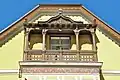 Giebelbalkon, Detail der Villa Miralago, Hauptstraße 129