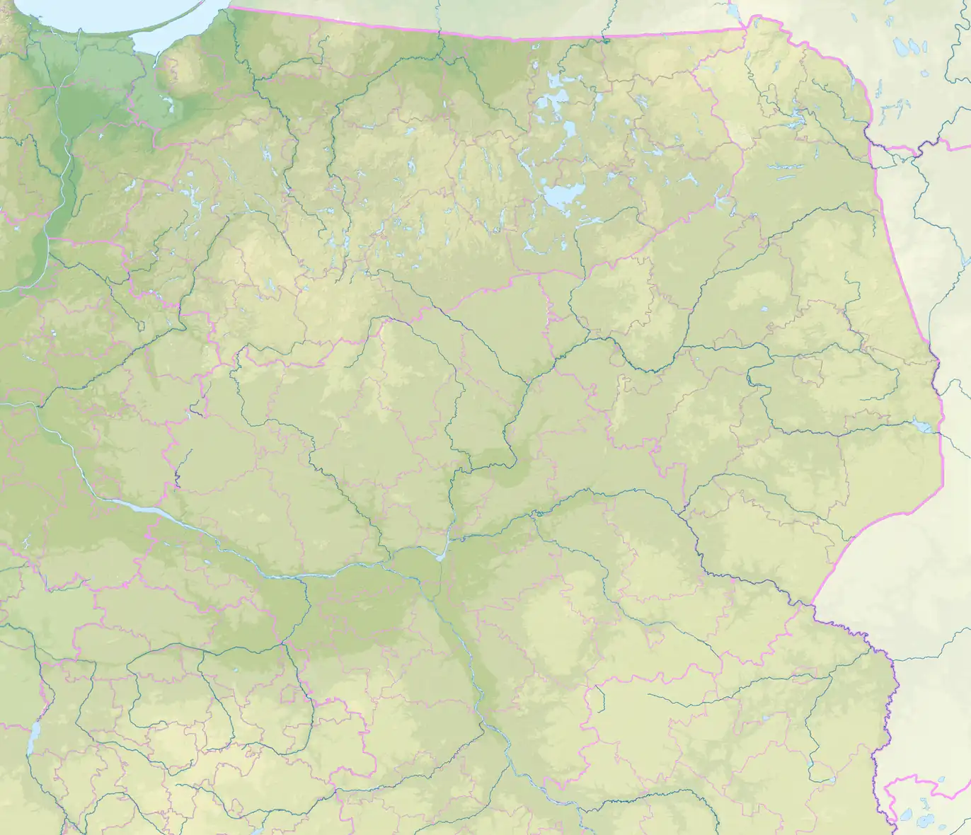 Backsteinbauwerke der Gotik/Verteilung in Nordostpolen (Polen NO)